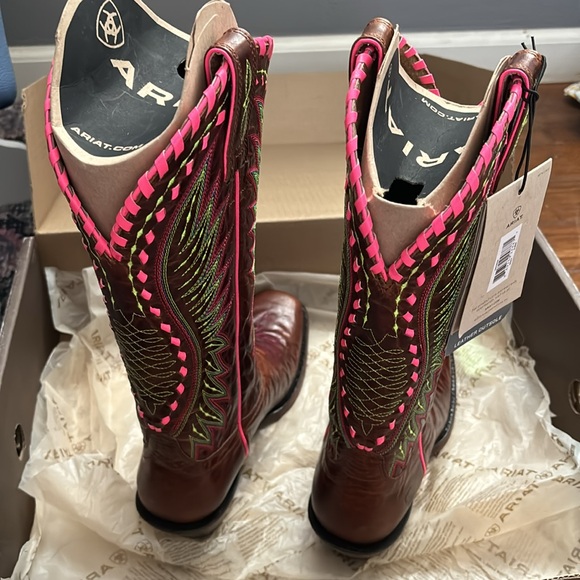 Ariat Womens Derby Crackled Limited Addition Cafe Cowgirl Boots - Picture 9 of 11